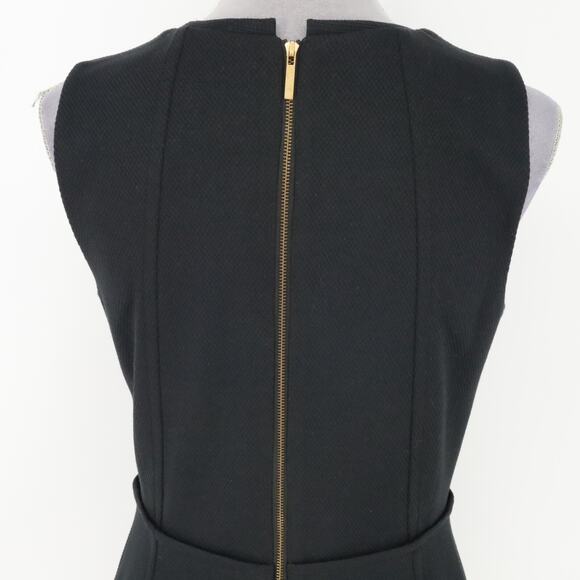 Loft Dress Womens 6 Black Ponte Knit Stretch Sheath Sleeveless Back Zip New - Picture 10 of 15